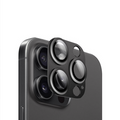 Black Titanium camera lens cover fits over triple rear cameras, offering full protection for iPhones.
