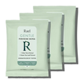 Three packets of Rael Gentle Feminine Wipes with a green and white color scheme, indicating the product is for feminine care.