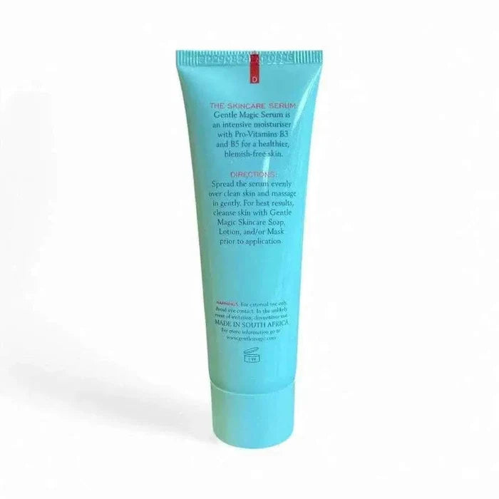 Gentle Magic Skincare Serum 50ml bottle for clear, nourished skin with Pro-Vitamins B3 and B5