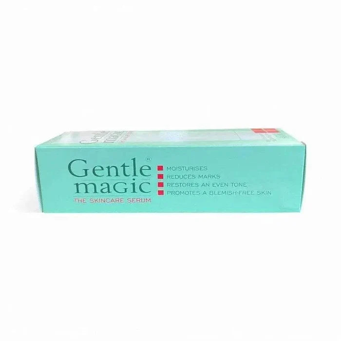 Gentle Magic Skincare Serum 50ml bottle moisturizing and nourishing skin with Pro-Vitamins B3 and B5