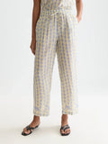 Gia All Over Printed Cotton Cactus Stripe Placed Raffia ulh01347t