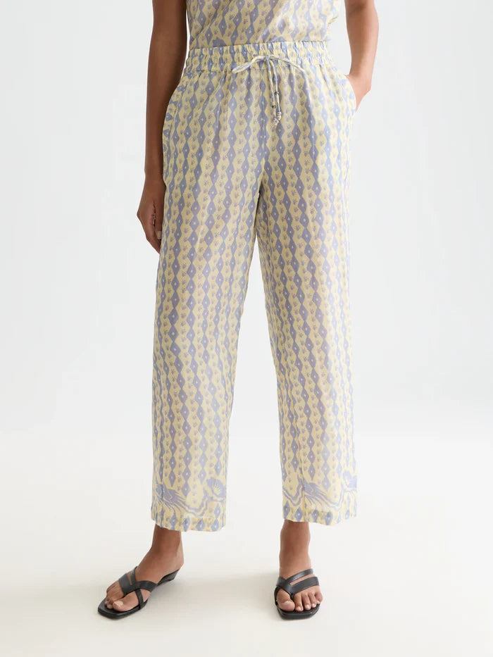 Gia All Over Printed Cotton Cactus Stripe Placed Raffia ulh01347t