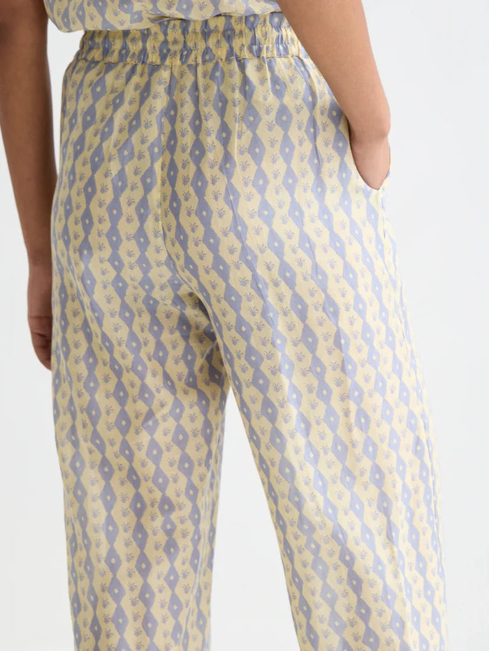 Gia All Over Printed Cotton Cactus Stripe Placed Raffia ulh01347t