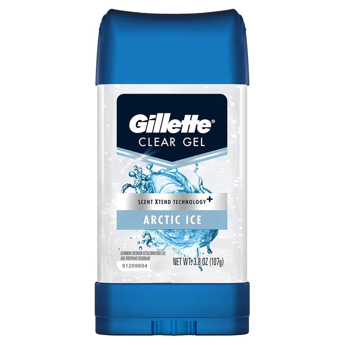 Gillette Clear Gel Antiperspirant Deodorant, Arctic Ice, 3.8 oz - 12 Pack