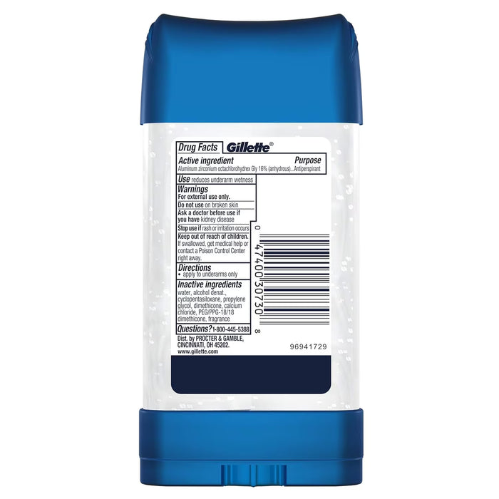 Gillette Clear Gel Antiperspirant Deodorant, Arctic Ice, 3.8 oz - 12 Pack