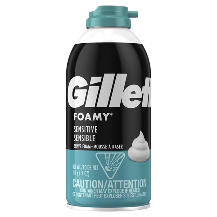 Gillette Foamy Sensitive Shaving Foam, 11 oz - 12 Pack