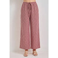 Gingham Print Drawstring Pants
