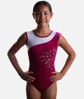 Girl's Comfortable Tank Sleeve Gymnastics Leotard, Contrast Colours - Z310 (CERISE)