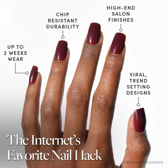 Glamnetic - Cherry Mocha Press-On Nails|Medium Square