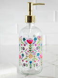 Glass Soap Pump|Floral Border-view 1