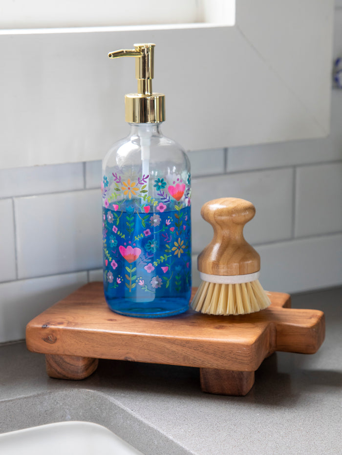 Glass Soap Pump|Floral Border-view 2