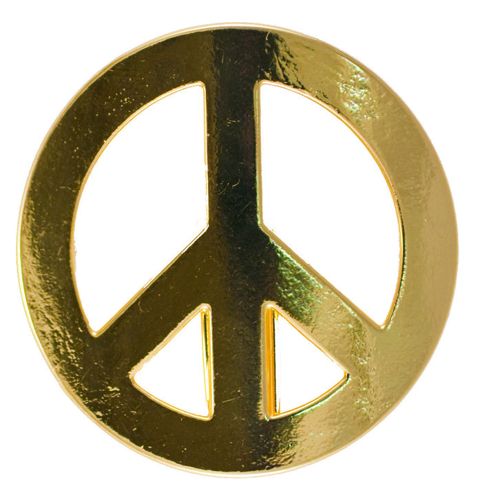 Peace Sign Hair Hook Gold – Stylish Ponytail Holder Boho Accessory front view