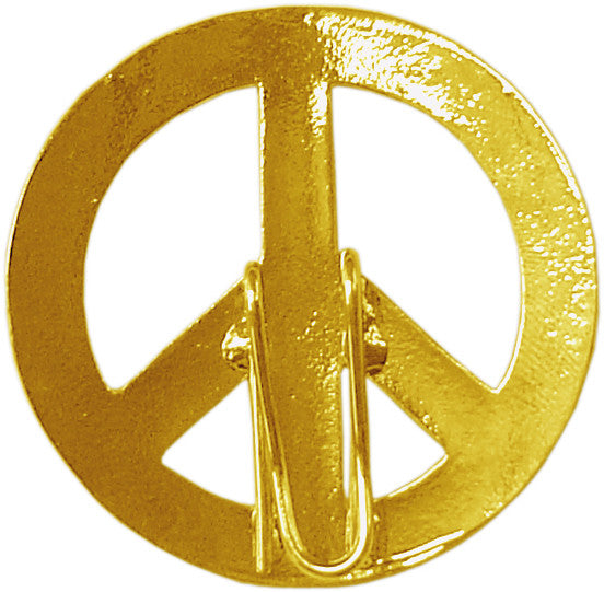 Peace Sign Hair Hook Gold - Stylish Ponytail Holder Boho Accessory back view