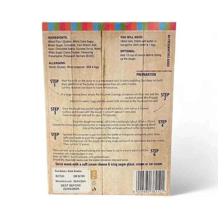 Gourmet Cravings Cinnamon Rolls chocolate flavor baking kit with 12 soft, fluffy rolls, non-GMO and preservative-free