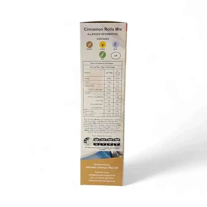 Gourmet Cravings Cinnamon Rolls chocolate baking kit with 12 soft, fluffy rolls weighing 825g