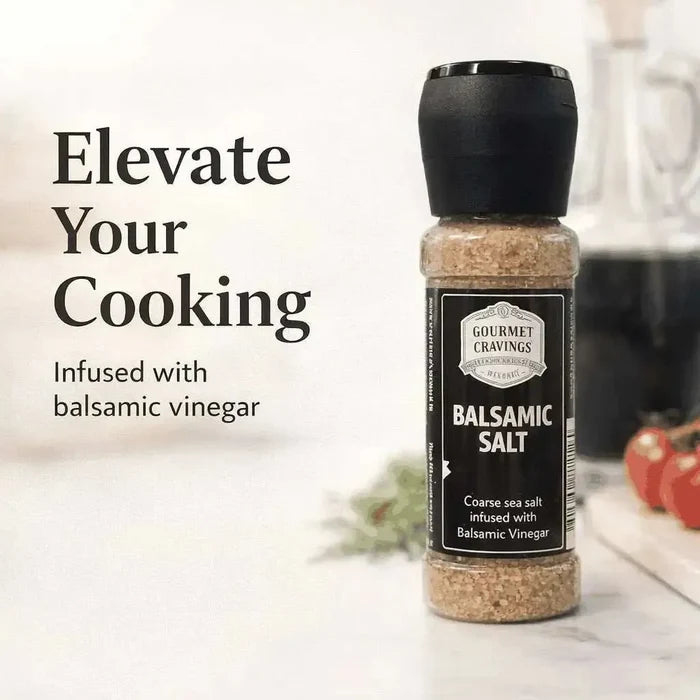 Gourmet Cravings Grinder 200ml balsamic salt seasoning bottle with premium grinder