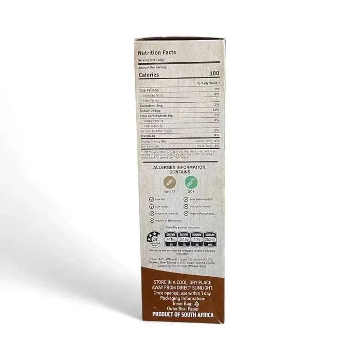 Gourmet Pre-Mix Beer Bread Biltong flavour 450g packaging with beef biltong ingredients and non-GMO stone-ground flour