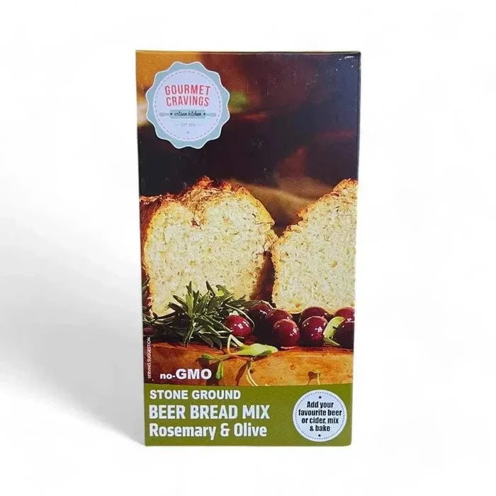 Gourmet Pre-Mix 450g Beer Bread mix with rosemary and olive flavor packaging