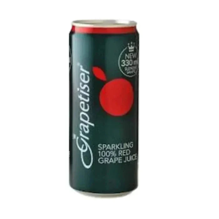 Grapetiser Sparkling 100% Red Grape Juice 300ml bottle with balanced tartness and sweetness