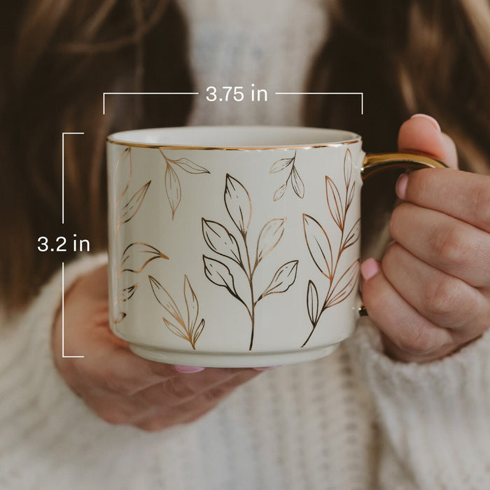Green Ditsy Floral 14 oz Coffee Mug - Olita Gifts & Goods