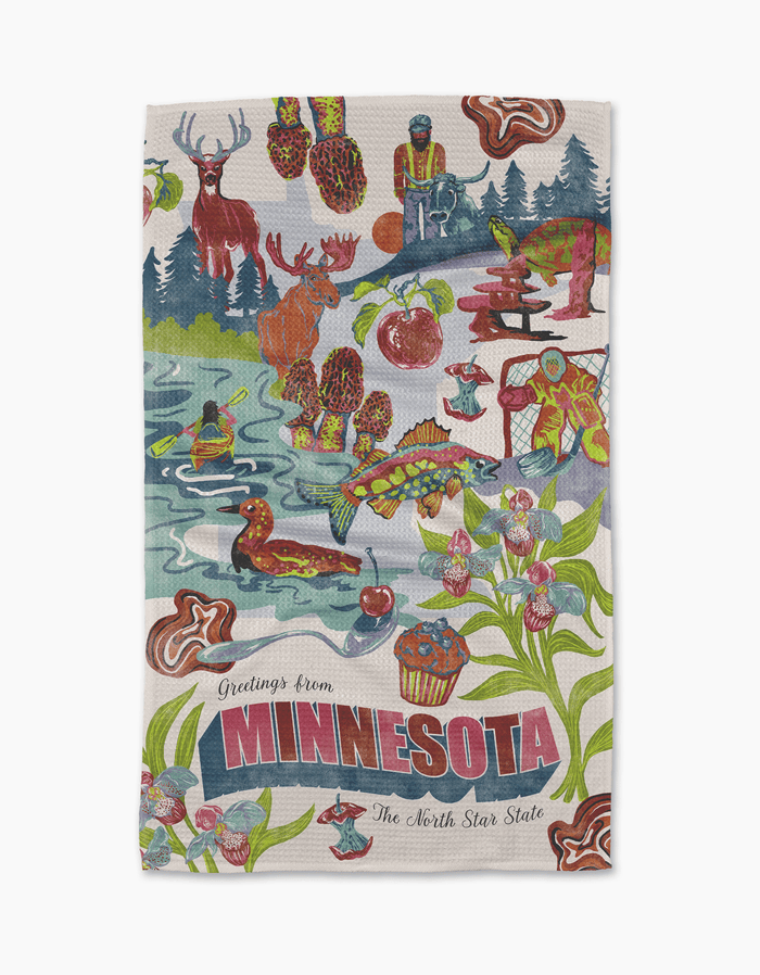 Greetings From Minnesota Tea Towel - Olita Gifts & Goods