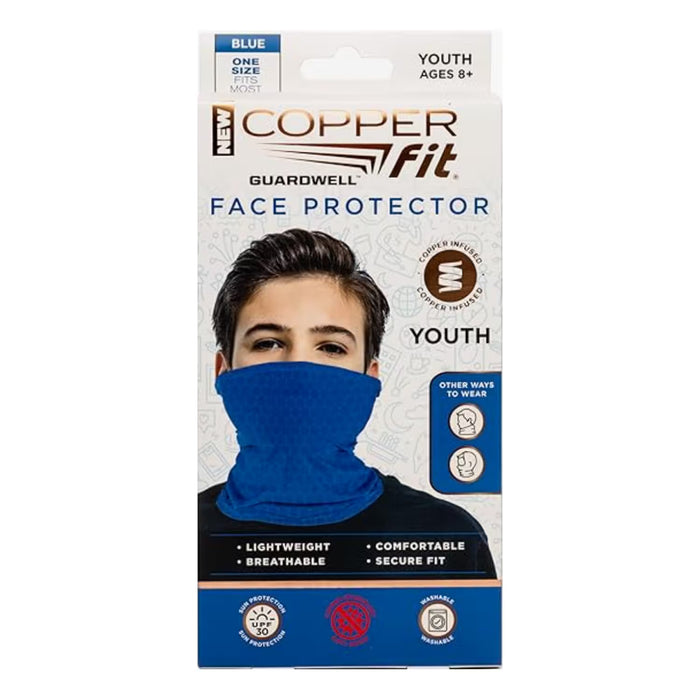 Guardwell Blue Pro Youth Washable Face Cover Scarf - 12 Pack