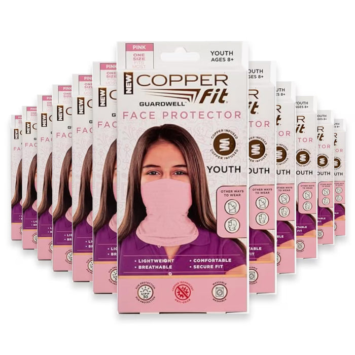 Guardwell Pink Pro Youth Washable Face Cover Scarf - 12 Pack