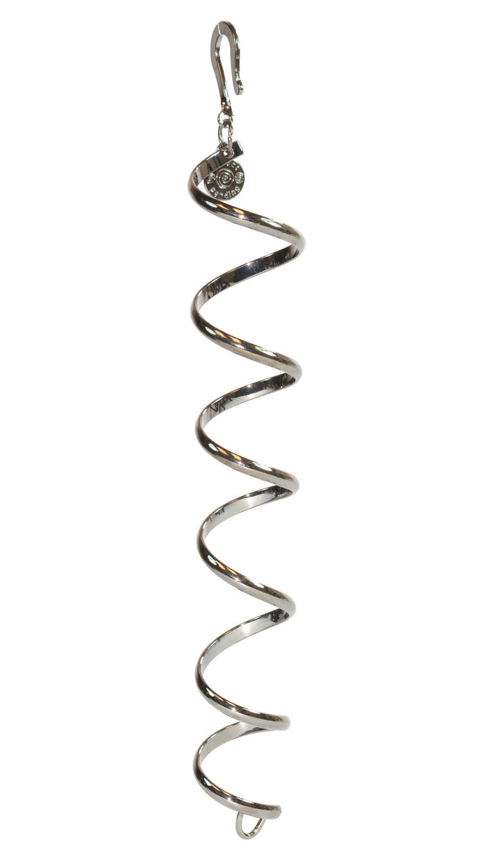 Gunmetal black 6-inch spiral ponytail wrap hair accessory, front view