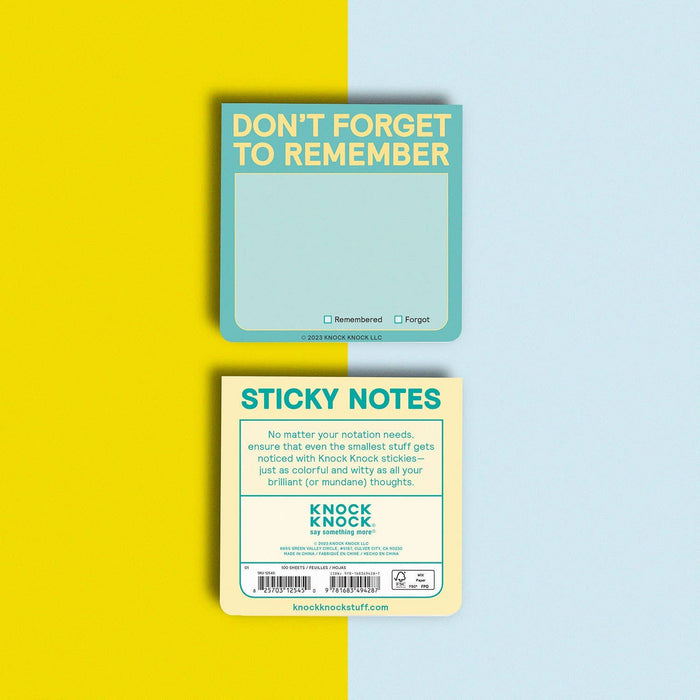 Hachette Book Group - Don’t Forget to Remember Sticky Note