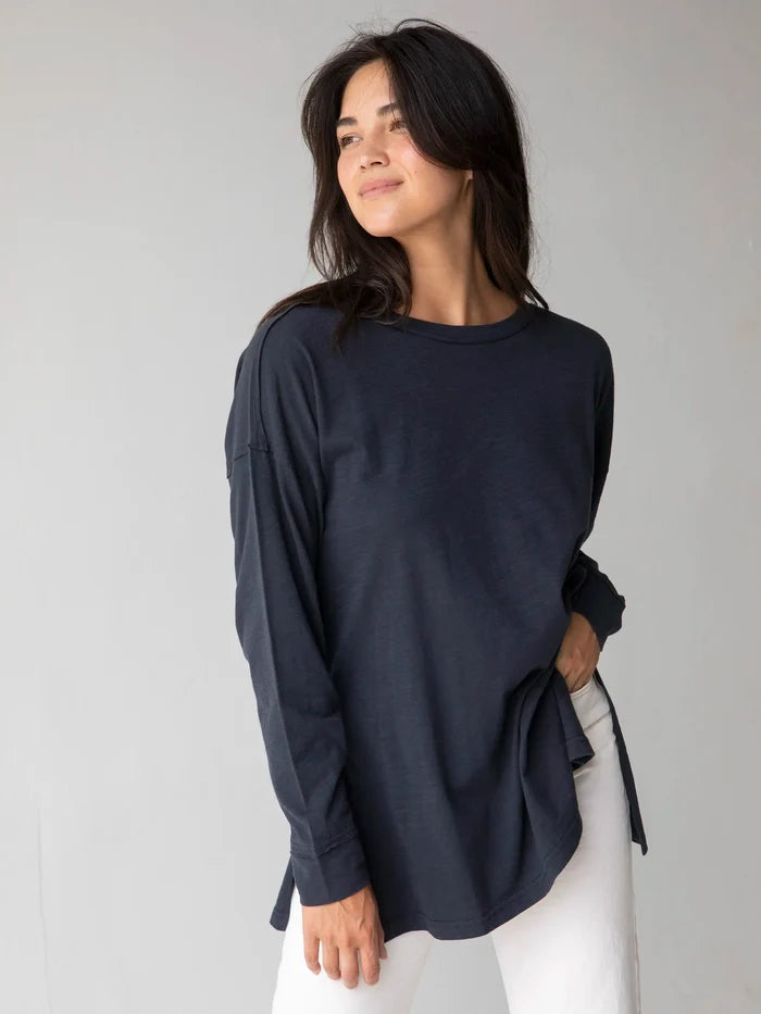 Hang Around Cotton Tunic - Dark Navy-view 1