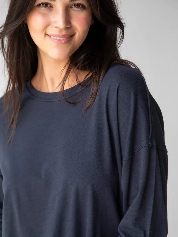 Hang Around Cotton Tunic - Dark Navy-view 2