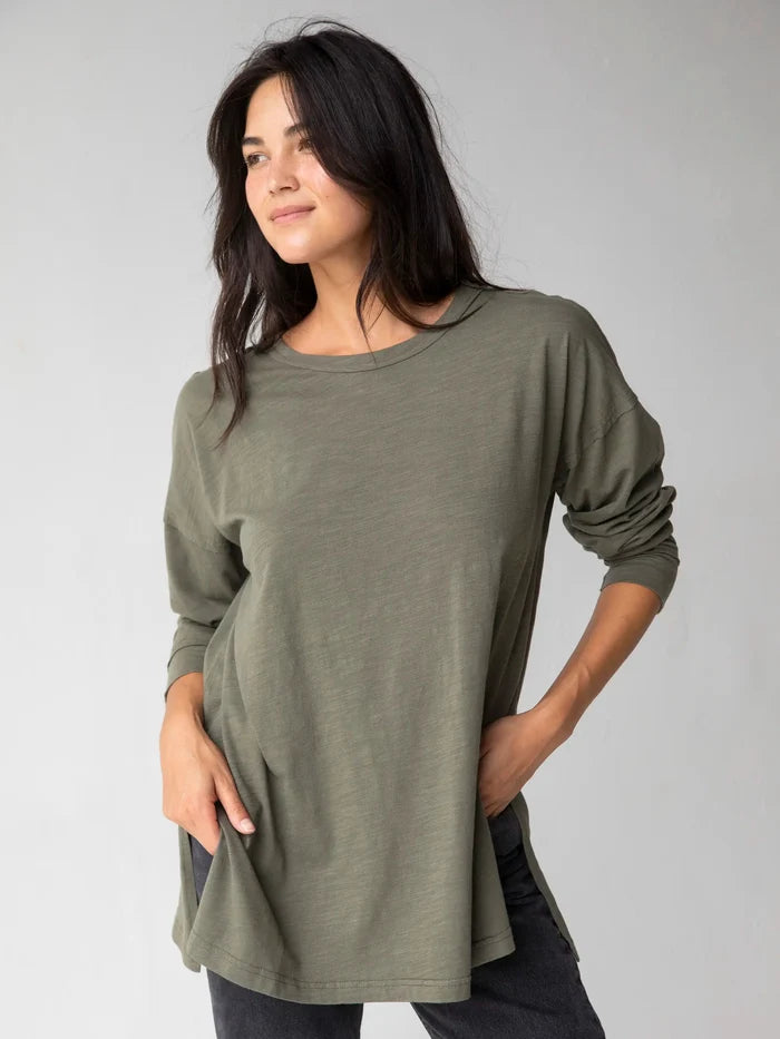 Hang Around Cotton Tunic - Dark Olive-view 1