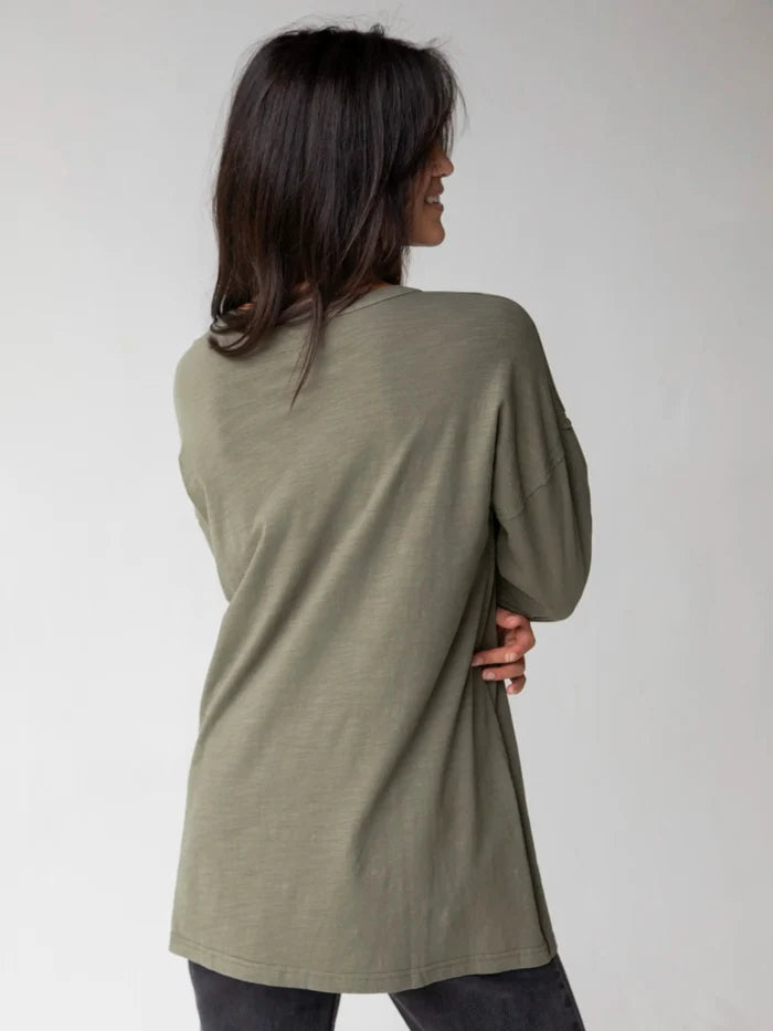 Hang Around Cotton Tunic - Dark Olive-view 2