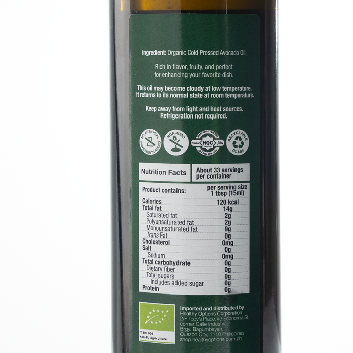 Healthy Options Organic Avocado Oil 500ml