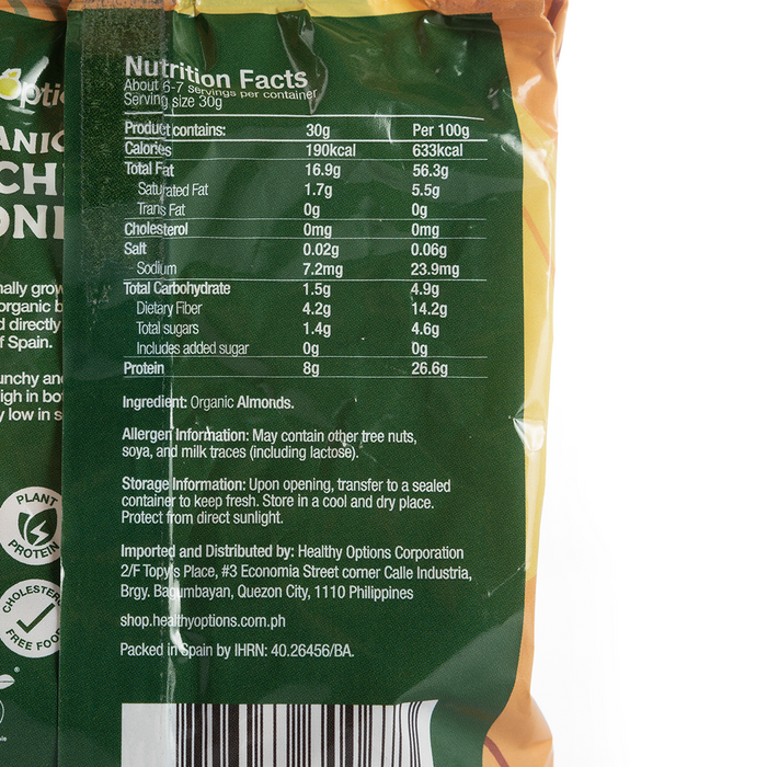 Healthy Options Organic Blanched Almonds 200g