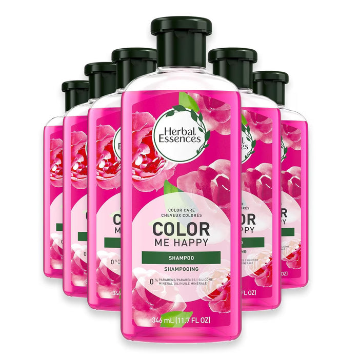Herbal Essences Color Me Happy Shampoo and Body Wash for Color-Treated Hair, Moroccan Rose Scent, 11.7 oz - 6 Pack