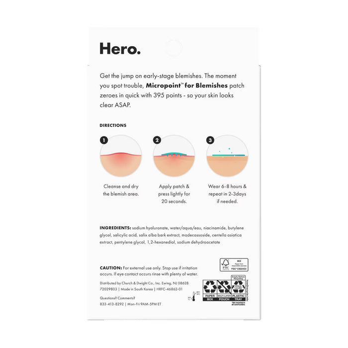Hero Cosmetics Mighty Patch Micropoint for Blemishes, 8 Ct - 24 Pack