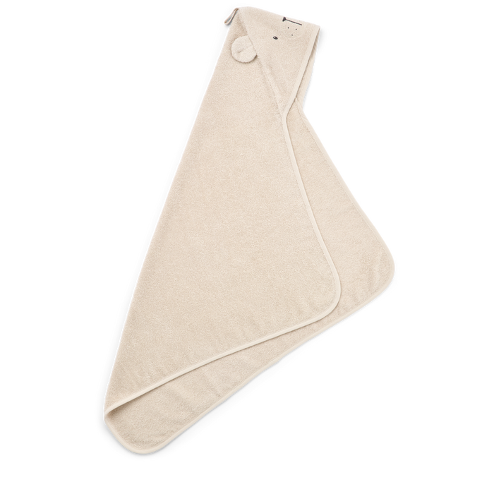 Liewood - Hooded Towel - Organic Cotton - Polarbear - Sandy - Side