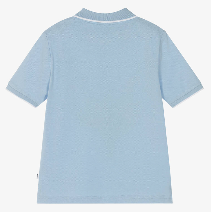 HUGO BOSS Boys Pale Blue Cotton Polo Shirt