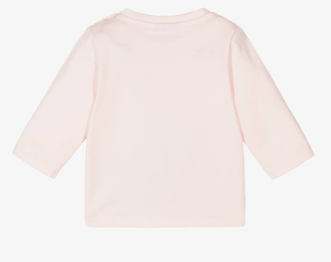 HUGO BOSS Girls Pink & Rose Gold Cotton Top