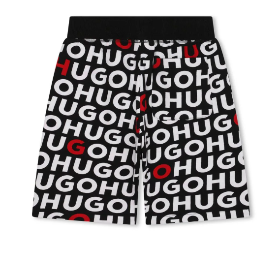 HUGO monogram-print drawstring Bermuda shorts