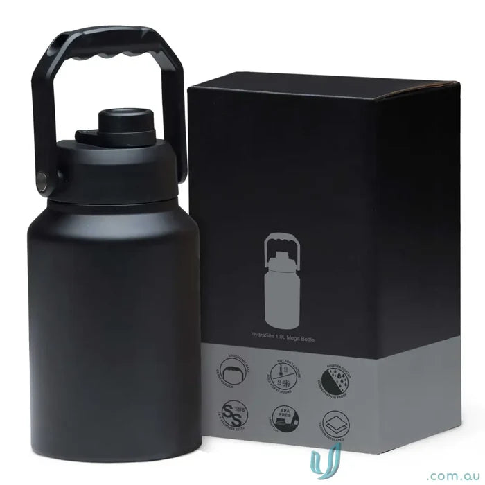 1.9L water bottle IGHSMB HydraSite 1.9L Mega Bottle â€“ Durable Stainless Steel Water Container