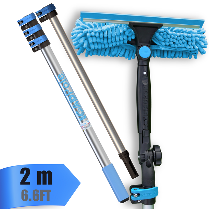IGADPole 2m (6.6ft) Window Squeegee Cleaning Kit, Extension Pole, pole extension and 10"(25cm) Window Squeegee