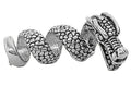 Imperial dragon hair bead in silver with coiled dragon scale design