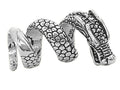 Wide silver imperial dragon hair bead with coiled dragon design