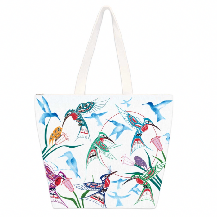 INDIGENOUS COLLECTION Large Tote Bag - Garden of Hummingbirds