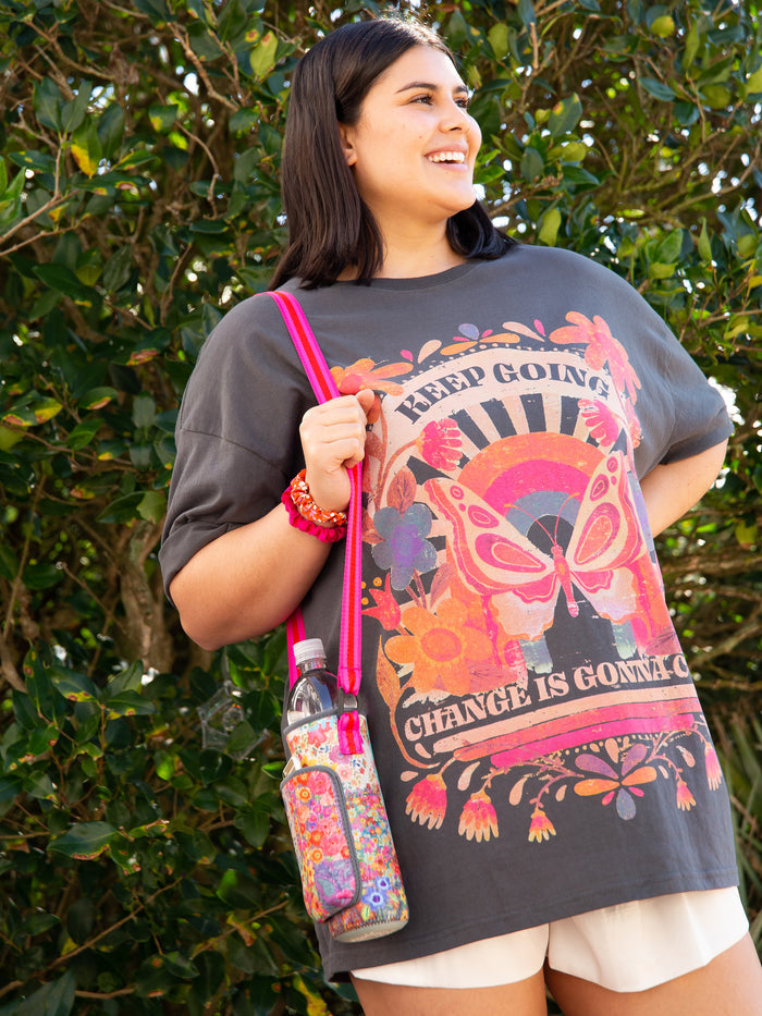 Water Bottle Carrier|Pink Patchwork-view 4