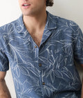 Jacquard Resort Shirt Blue Floral