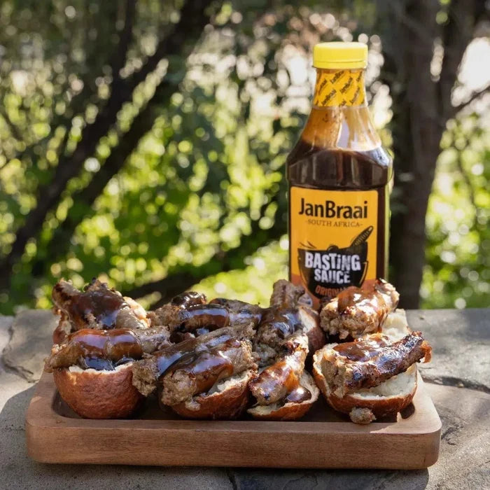 Jan Braai Basting Original 750ml South African BBQ sauce bottle for grilling and basting meats and vegetables