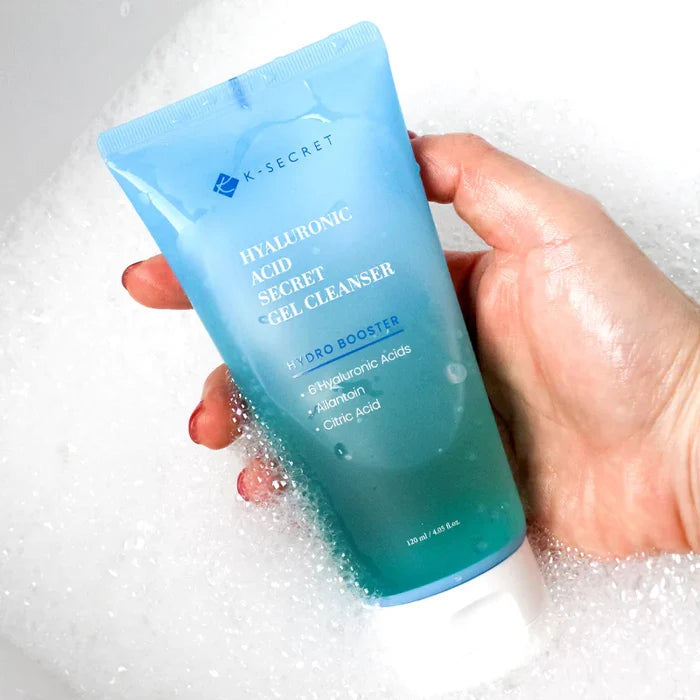 K SECRET hyaluronic acid secret gel cleanser hydro booster غسول البشرة بالهايلرونك اسد